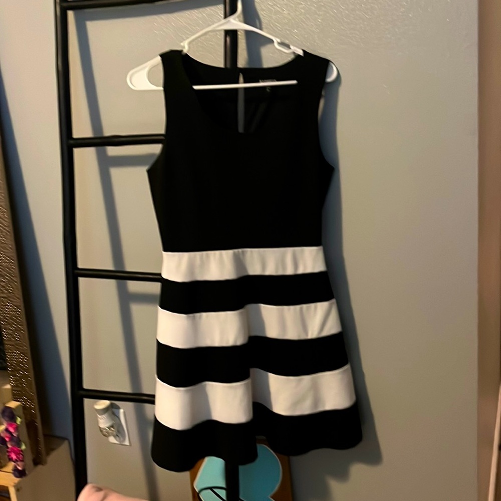 Express black and white medium dress